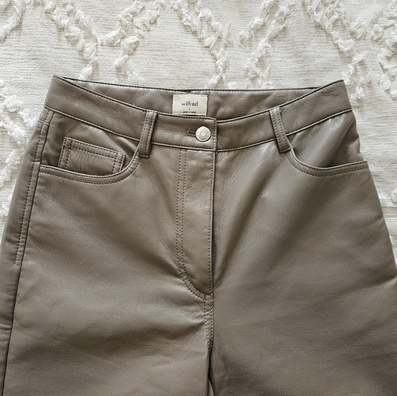 Wilfred The Melina Pant High-waisted Vegan Leather Pants in Light Taupe Size 2 - Picture 5 of 12